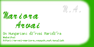 mariora arvai business card